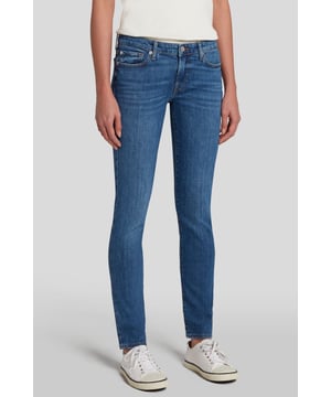 Damen  Ihre Suche nach den perfekten Skinny-Jeans mit niedrigem Bund hat ein Ende. Die Pyper haben ein schmales Bein und einen niedrigen Konturbund. Damit sie besonders toll sitzen, haben wir sie aus figurformendem Slim Illusion Earthkind Denim gefertigt. In klassischem Blau passen sie zu T-Shirts, Hemden und Sneakern und sind aus Ihrer Wochenendgarderobe sicher schnell nicht mehr wegzudenken. Die Jeans von 7 For All Mankind werden aus Premiumstoffen hergestellt.