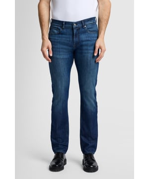 Herren  Aus weichem und atmungsaktivem Airweft-Denim gefertigt, bieten die Slimmy Jeans höchsten Komfort und Stil. Diese Bestseller-Passform zeichnet sich durch eine mittelhohe Taille, eine schmale Silhouette und fünf Taschen aus. Die dunkelblaue Waschung sieht besonders gut aus in Kombination mit einem Jeanshemd in Kontrastfarbe. 7 For All Mankind Jeans werden aus hochwertigen Premiumstoffen gefertigt.