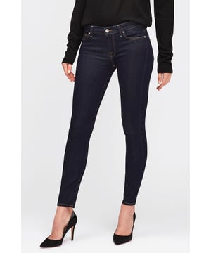 Damen  Mittelhohe, schmal geschnittene Cropped-Jeans mit Second-Skin-Passform, die den Körper für eine elegante, schmeichelhafte Silhouette umschmeichelt.