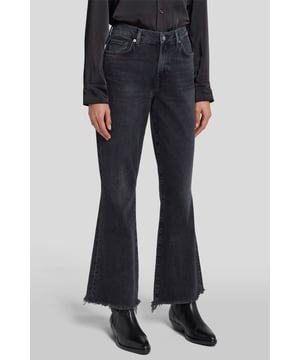 Ladies  With its cropped, flared leg and high waist, the Betty Boot jean has a vintage feel. Crafted from liquorice-hued denim, it looks great as part of an all-black look; style with a half-tucked shirt and Western-inspired boots. 7 For All Mankind jeans are made from premium-quality fabrics.