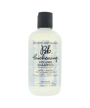 Bumble and bumble Thickening Volume Shampoo is a lightweight cleanser designed to provide instant fullness and body to fine or thin hair. Formulated with Panthenol (Pro-Vitamin B5), it adds moisture and promotes healthy-looking hair, delivering soft, movable volume without weighing hair down. 

Key Benefits:

Uplifts and amplifies hair for immediate fullness.  
Delivers a touch of moisture, leaving hair soft and manageable.  
Suitable for colour-treated hair.  
Formulated without parabens, phthalates, mineral oil, and formaldehyde.  
Bumble and bumble does not test on animals.  

How to Use Apply: 

Work a dab of shampoo into wet hair. 
Massage into the scalp and hair to create a rich lather. 
Thoroughly rinse out the shampoo.