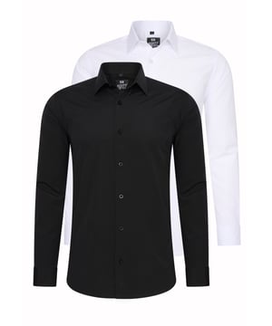 Rusty Neal Herren Hemd 2er Set
 
Passform: Slim Fit
Material Hemd: 60% Baumwolle, 37% Polyester, 3% Elastan
Gewicht: 500 gr
Herstellungsland: Türkei
Kragenform: Kentkragen
 
ZUFRIEDENHEITSGARANTIE: Bei uns kaufen Sie ohne Risiko, da wir unbegründete Rückgaben akzeptieren und zeitlich die Rückzahlung Erstatten. Unsere Firmenphilosophie lautet nach wie vor: "Der Kunde ist König" unser Anliegen ist es zu jeder Zeit den bestmöglichen Service zu bieten mit Firmensitz: Deutschland
HERSTELLUNG/PRODUKTION: Als Gründer wie auch Hersteller, Designen und Produzieren wir unsere Produkte als Familienunternehmen von A-Z autonom, daher können wir Qualität garantieren wie auch ein optimales Preis-Leistungs-Verhältnis. Hergestellt unter fairen Arbeitsbedingungen mit hochwertigen Materialien welche schonend verarbeitet wurden (kein Chemiegeruch). Zeitloses Design aus dem Herkunftsland: Türkei
PASSFORM: Angefertigt aus qualitativ hochwertiger wie auch anschmiegsamer Baumwollmischung, garantiert dieses Hemd einen absolut bequemen Sitz mit Wohlfühlfaktor. Unser Model trägt bei einer Körpergröße von 1,85 m und einem Gewicht über 80 kg die Größe: M (Medium). An den Europäischen Markt angepasst bieten wir dieses Hemd in folgender Passform an: Slim Fit
ANLASS: Ob Frühling/ Sommer oder Herbst/ Winter dieses Hemd ist als Allrounder stets angenehm zu tragen, kein Kratzen durch hochwertige Materialien und Verarbeitung, das zeitlose und doch Moderne Design garantiert einen Stilvollen Auftritt, ob im Büro oder Business Meetings wie auch Casual am Nachmittag oder als toller Akzent auf Partys oder anderen Veranstaltungen.
MASCHINENWÄSCHE: Durch die hochwertige Verarbeitung der Materialien treten nach der Wäsche keine Farbverluste auf, auch das Einlaufen des Hemdes ist kein Thema mehr! Qualität die sich auch nach unzähligen Waschgängen gewaschen hat!
 