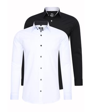 Rusty Neal Herren Hemd 2er Set
 
Passform: Slim Fit
Material Hemd: 60% Baumwolle, 37% Polyester, 3% Elastan
Gewicht: 500 gr
Herstellungsland: Türkei
Kragenform: Kentkragen
 
ZUFRIEDENHEITSGARANTIE: Bei uns kaufen Sie ohne Risiko, da wir unbegründete Rückgaben akzeptieren und zeitlich die Rückzahlung Erstatten. Unsere Firmenphilosophie lautet nach wie vor: "Der Kunde ist König" unser Anliegen ist es zu jeder Zeit den bestmöglichen Service zu bieten mit Firmensitz: Deutschland
HERSTELLUNG/PRODUKTION: Als Gründer wie auch Hersteller, Designen und Produzieren wir unsere Produkte als Familienunternehmen von A-Z autonom, daher können wir Qualität garantieren wie auch ein optimales Preis-Leistungs-Verhältnis. Hergestellt unter fairen Arbeitsbedingungen mit hochwertigen Materialien welche schonend verarbeitet wurden (kein Chemiegeruch). Zeitloses Design aus dem Herkunftsland: Türkei
PASSFORM: Angefertigt aus qualitativ hochwertiger wie auch anschmiegsamer Baumwollmischung, garantiert dieses Hemd einen absolut bequemen Sitz mit Wohlfühlfaktor. Unser Model trägt bei einer Körpergröße von 1,85 m und einem Gewicht über 80 kg die Größe: M (Medium). An den Europäischen Markt angepasst bieten wir dieses Hemd in folgender Passform an: Slim Fit
ANLASS: Ob Frühling/ Sommer oder Herbst/ Winter dieses Hemd ist als Allrounder stets angenehm zu tragen, kein Kratzen durch hochwertige Materialien und Verarbeitung, das zeitlose und doch Moderne Design garantiert einen Stilvollen Auftritt, ob im Büro oder Business Meetings wie auch Casual am Nachmittag oder als toller Akzent auf Partys oder anderen Veranstaltungen.
MASCHINENWÄSCHE: Durch die hochwertige Verarbeitung der Materialien treten nach der Wäsche keine Farbverluste auf, auch das Einlaufen des Hemdes ist kein Thema mehr! Qualität die sich auch nach unzähligen Waschgängen gewaschen hat!
 
