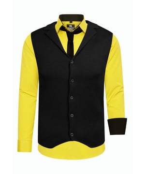Rusty Neal Herren Set aus Hemd/Weste/Krawatte
 
Passform: Slim Fit
Material Hemd: 60% Baumwolle, 37% Polyester, 3% Elastan
Material Weste: 50% Baumwolle, 50% Polyacryl
Material Krawatte: 100% Polyester
Gewicht: 800 gr
Herstellungsland: Türkei
Kragenform: Kentkragen
 
ZUFRIEDENHEITSGARANTIE: Bei uns kaufen Sie ohne Risiko, da wir unbegründete Rückgaben akzeptieren und zeitlich die Rückzahlung Erstatten. Unsere Firmenphilosophie lautet nach wie vor: "Der Kunde ist König" unser Anliegen ist es zu jeder Zeit den bestmöglichen Service zu bieten mit Firmensitz: Deutschland
HERSTELLUNG/PRODUKTION: Als Gründer wie auch Hersteller, Designen und Produzieren wir unsere Produkte als Familienunternehmen von A-Z autonom, daher können wir Qualität garantieren wie auch ein optimales Preis-Leistungs-Verhältnis. Hergestellt unter fairen Arbeitsbedingungen mit hochwertigen Materialien welche schonend verarbeitet wurden (kein Chemiegeruch). Zeitloses Design aus dem Herkunftsland: Türkei
PASSFORM: Angefertigt aus qualitativ hochwertiger wie auch anschmiegsamer Baumwollmischung, garantiert dieses Hemd einen absolut bequemen Sitz mit Wohlfühlfaktor. Unser Model trägt bei einer Körpergröße von 1,85 m und einem Gewicht über 80 kg die Größe: M (Medium). An den Europäischen Markt angepasst bieten wir dieses Hemd in folgender Passform an: Slim Fit
ANLASS: Ob Frühling/ Sommer oder Herbst/ Winter dieses Hemd ist als Allrounder stets angenehm zu tragen, kein Kratzen durch hochwertige Materialien und Verarbeitung, das zeitlose und doch Moderne Design garantiert einen Stilvollen Auftritt, ob im Büro oder Business Meetings wie auch Casual am Nachmittag oder als toller Akzent auf Partys oder anderen Veranstaltungen.
MASCHINENWÄSCHE: Durch die hochwertige Verarbeitung der Materialien treten nach der Wäsche keine Farbverluste auf, auch das Einlaufen des Hemdes ist kein Thema mehr! Qualität die sich auch nach unzähligen Waschgängen gewaschen hat!
 