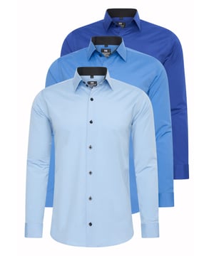 Rusty Neal Herren Hemd 3er Set
 
Passform: Slim Fit
Material Hemd: 60% Baumwolle, 37% Polyester, 3% Elastan
Gewicht: 750 gr
Herstellungsland: Türkei
Kragenform: Kentkragen
 
ZUFRIEDENHEITSGARANTIE: Bei uns kaufen Sie ohne Risiko, da wir unbegründete Rückgaben akzeptieren und zeitlich die Rückzahlung Erstatten. Unsere Firmenphilosophie lautet nach wie vor: "Der Kunde ist König" unser Anliegen ist es zu jeder Zeit den bestmöglichen Service zu bieten mit Firmensitz: Deutschland
HERSTELLUNG/PRODUKTION: Als Gründer wie auch Hersteller, Designen und Produzieren wir unsere Produkte als Familienunternehmen von A-Z autonom, daher können wir Qualität garantieren wie auch ein optimales Preis-Leistungs-Verhältnis. Hergestellt unter fairen Arbeitsbedingungen mit hochwertigen Materialien welche schonend verarbeitet wurden (kein Chemiegeruch). Zeitloses Design aus dem Herkunftsland: Türkei
PASSFORM: Angefertigt aus qualitativ hochwertiger wie auch anschmiegsamer Baumwollmischung, garantiert dieses Hemd einen absolut bequemen Sitz mit Wohlfühlfaktor. Unser Model trägt bei einer Körpergröße von 1,85 m und einem Gewicht über 80 kg die Größe: M (Medium). An den Europäischen Markt angepasst bieten wir dieses Hemd in folgender Passform an: Slim Fit
ANLASS: Ob Frühling/ Sommer oder Herbst/ Winter dieses Hemd ist als Allrounder stets angenehm zu tragen, kein Kratzen durch hochwertige Materialien und Verarbeitung, das zeitlose und doch Moderne Design garantiert einen Stilvollen Auftritt, ob im Büro oder Business Meetings wie auch Casual am Nachmittag oder als toller Akzent auf Partys oder anderen Veranstaltungen.
MASCHINENWÄSCHE: Durch die hochwertige Verarbeitung der Materialien treten nach der Wäsche keine Farbverluste auf, auch das Einlaufen des Hemdes ist kein Thema mehr! Qualität die sich auch nach unzähligen Waschgängen gewaschen hat!
 
 