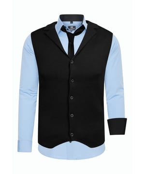 Rusty Neal Herren Set aus Hemd/Weste/Krawatte
 
Passform: Slim Fit
Material Hemd: 60% Baumwolle, 37% Polyester, 3% Elastan
Material Weste: 50% Baumwolle, 50% Polyacryl
Material Krawatte: 100% Polyester
Gewicht: 800 gr
Herstellungsland: Türkei
Kragenform: Kentkragen
 
ZUFRIEDENHEITSGARANTIE: Bei uns kaufen Sie ohne Risiko, da wir unbegründete Rückgaben akzeptieren und zeitlich die Rückzahlung Erstatten. Unsere Firmenphilosophie lautet nach wie vor: "Der Kunde ist König" unser Anliegen ist es zu jeder Zeit den bestmöglichen Service zu bieten mit Firmensitz: Deutschland
HERSTELLUNG/PRODUKTION: Als Gründer wie auch Hersteller, Designen und Produzieren wir unsere Produkte als Familienunternehmen von A-Z autonom, daher können wir Qualität garantieren wie auch ein optimales Preis-Leistungs-Verhältnis. Hergestellt unter fairen Arbeitsbedingungen mit hochwertigen Materialien welche schonend verarbeitet wurden (kein Chemiegeruch). Zeitloses Design aus dem Herkunftsland: Türkei
PASSFORM: Angefertigt aus qualitativ hochwertiger wie auch anschmiegsamer Baumwollmischung, garantiert dieses Hemd einen absolut bequemen Sitz mit Wohlfühlfaktor. Unser Model trägt bei einer Körpergröße von 1,85 m und einem Gewicht über 80 kg die Größe: M (Medium). An den Europäischen Markt angepasst bieten wir dieses Hemd in folgender Passform an: Slim Fit
ANLASS: Ob Frühling/ Sommer oder Herbst/ Winter dieses Hemd ist als Allrounder stets angenehm zu tragen, kein Kratzen durch hochwertige Materialien und Verarbeitung, das zeitlose und doch Moderne Design garantiert einen Stilvollen Auftritt, ob im Büro oder Business Meetings wie auch Casual am Nachmittag oder als toller Akzent auf Partys oder anderen Veranstaltungen.
MASCHINENWÄSCHE: Durch die hochwertige Verarbeitung der Materialien treten nach der Wäsche keine Farbverluste auf, auch das Einlaufen des Hemdes ist kein Thema mehr! Qualität die sich auch nach unzähligen Waschgängen gewaschen hat!
 