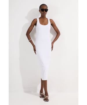 Petite Compact Jersey Rib Racer Maxi Dress