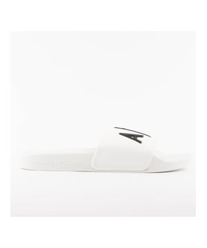 Armani Exchange Essential Homme Weiß Synthetisch. Authentischer Schuh der Marke Armani Exchange - Streetwear/Sportswear Design von Armani Exchange - Armani Exchange für Herren, modisch und perfekt für den Alltag - Die Armani Exchange Sandale in Weiß lässt sich hervorragend mit dem Rest Ihrer Garderobe kombinieren - Bequeme synthetische Materialien - Klassische Schnalle - Essential - Synthetisch