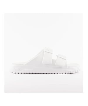 Claquette Armani Exchange Soul Homme Weiß Synthétique. Authentischer Schuh der Marke Armani Exchange - Streetwear/Sportswear-Design von Armani Exchange - Armani Exchange für Herren, modisch und perfekt für den Alltag - Die weiße Claquette von Armani Exchange lässt sich hervorragend mit dem Rest Ihrer Garderobe kombinieren - Bequeme synthetische Materialien - Klassische Schnalle - Soul - Synthetisch
