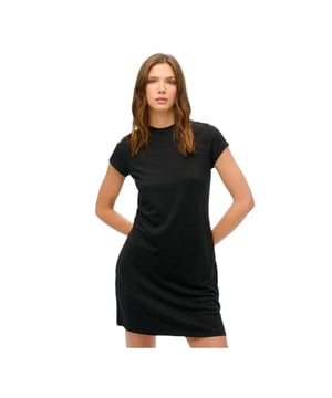 Superdry Trapezkleid Damen Schwarz Baumwolle. Authentisches Kleidungsstück der Marke Superdry - Streetwear/Sportswear-Design von Superdry - Superdry für Damen, modisch und perfekt für den Alltag - Das schwarze Superdry Kleid lässt sich hervorragend mit dem Rest Ihrer Garderobe kombinieren - Bequemes Material aus Baumwolle - klassisch - trapezförmig -