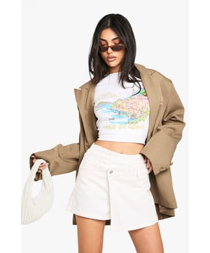 Parade your pins in a pair of shortsA versatile day-to-night option, new season shorts aren't all about showing some leg - think mid-length culottes and borrowed-from-the-boy longline styles for a more conservative take on the cropped length. But flesh-baring styles are still big for nights out, with shouty sequin shorts statement and denim hotpants easy to wear for cool-casual evenings. Dress down embellished designs with a slogan tee for added edge.