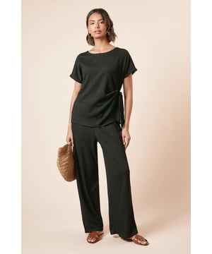 Belted Wide Leg Trouser