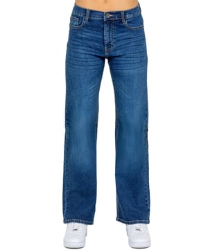 Embrace effortless style and comfort with the Enzo Women's Wide Leg Jeans. Designed with a flattering high-rise waist and a regular fit, these jeans offer a timeless silhouette that complements any look. Crafted from stretch fabric, they provide flexibility and ease of movement throughout your day. The classic 5-pocket design adds practicality, while the zip fly fastening ensures a secure fit.