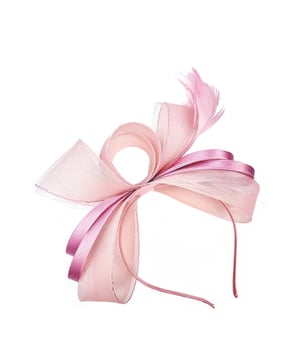 Turn heads with the perfect finishing touch. Our collection of fascinators adds effortless elegance and a striking statement to any outfit - ideal for weddings, races, or any special occasion. Discover the piece that completes your look. SKU: HA300809. Colour Pink. Size: 20 x 8 cm. Polyester.