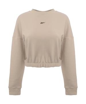 81% Cotton, 11% Polyester, 8% Elastane, Rib: 95% Cotton, 5% Elastane. Reebok Womens Training Dreamblend Cropped Sweat In Cream
