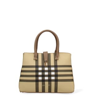 Dameshandtas met ritssluiting. één met ritssluiting en één open binnenzak. afwezige externe zakken. ontbrekende schouderband. In PU-handvat. een binnencompartiment.  extern materiaal. 100% polyester binnenkant. Afmetingen: 33x23x10 cm. Modeproduct