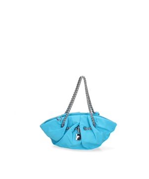 Dames schoudertas met drukknoopsluiting. één met binnenzakken met ritssluiting. afwezige externe zakken. afneembaar op kettingschouderband. ketting handvat. een binnencompartiment.  extern materiaal. 100% polyester binnenkant. Afmetingen: 30x16x8 cm. Modeproduct