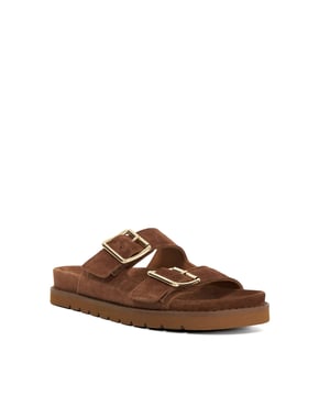 Lilahs feature a soft suede finish, adjustable double buckles, and a slip-on design for easy wear. These timeless open-toe sandals also provide all-day support, making them perfect for everything from casual strolls to stylish weekend getaways.