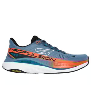 Steigern Sie Ihre Leistung in ultimativem Komfort mit den Skechers Max Cushioning Propulsion. Dieses vegane Laufdesign verfügt über eine Skechers Air-Cooled Goga Mat Innensohle und eine Goodyear Performance Laufsohle.