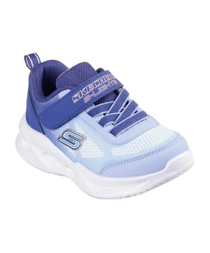 Bring the fun in sporty fashion wearing Skechers S-Lights®: Sola Glow - Ombre Deluxe. This active multi-colored lights design features an ombre mesh and synthetic upper with stretch laces, adjustable instep strap, and well-cushioned light-up midsole.
Key FeaturesMulti-colored light-up designToddler sizes do not feature light buttonSkechers easy-on, easy-off adaptive closure for a customized fitCushioned comfort insoleDesign DetailsMesh and synthetic upper with stretch laces and adjustable instep strapShock-absorbing midsoleFlexible traction outsole1-inch heel heightSkechers® logo detailMaterialsOutsole: SYNTHETICUpper: TEXTILE, SYNTHETICLining insole: TEXTILE303714N NVLB