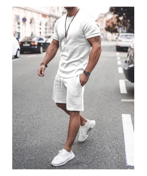 Basic style
  Number of pieces: Two
  piece
  Slightly stretchy
  Material composition: 80% polyester 20% cotton
  Care instructions: Machine wash cold. Tumble dry low.
  Imported
