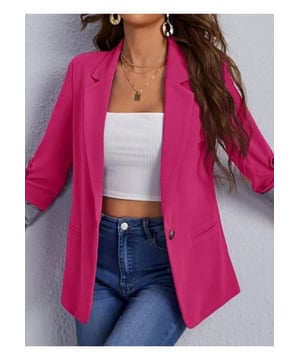 Lapel Collar Roll
  Tab Mouw Blazer
  Basisstijl
  Normale dikte
  Materiaal samenstelling: 95% polyester 5% spandex
  Machinewas koud, drogen op lage temperatuur
  Geïmporteerd
  Productafmetingen: S: borst 94,5 cm lengte 69,3 cm schouder 39,6 cm mouwlengte 59,4 cm
  Productafmetingen: M: borst 98,0 cm lengte 70,4 cm schouder 40,6 cm mouwlengte 60,4 cm
  Productafmetingen: L: borst 104,1 cm lengte 71,5 cm schouder 42,2 cm mouwlengte 61,5 cm
  Ontworpen voor vrouwen