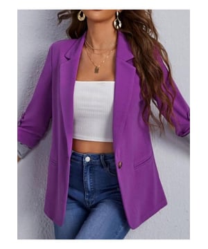 Lapel Collar Roll
  Tab Mouw Blazer
  Basisstijl
  Normale dikte
  Materiaal samenstelling: 95% polyester 5% spandex
  Machinewas koud, in de droger op lage temperatuur
  Geïmporteerd
  Productafmetingen: S: bust 94,4 cm lengte 69,3 cm schouder 39,6 cm mouwlengte 59,4 cm
  Productafmetingen: M: bust 98,0 cm lengte 70,4 cm schouder 40,6 cm mouwlengte 60,3 cm
  Productafmetingen: L: bust 104,1 cm lengte 71,4 cm schouder 42,2 cm mouwlengte 61,5 cm
  Ontworpen voor vrouwen