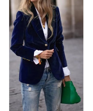One Button Lapel Collar Long Sleeve Blazer
  Buttoned closure
  Normal thickness
  Lined body
  Material: 100% polyester
  Care instructions: Machine wash cold tumble dry low
  Imported