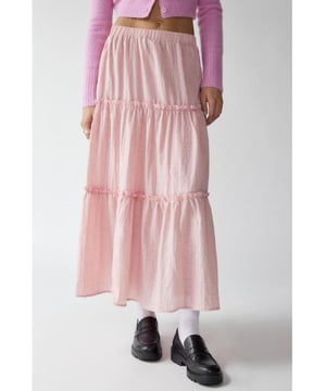 Falda con cintura elástica y volantes  
Características: Volantes  
Translúcido: Opaco  
Cuerpo: Forrado  
Composición del material: 65% poliéster 35% algodón  
Instrucciones de cuidado: Lavar a máquina en frío, secar a baja temperatura  
Importado  
Medidas del producto (pulgadas):  
Tamaño S (EE. UU. 4): Longitud 37.4 Cintura 25.2  
Tamaño M (EE. UU. 6/8): Longitud 37.8 Cintura 26.8  
Tamaño L (EE. UU. 10/12): Longitud 38.2 Cintura 29.1  
Tamaño XL (EE. UU. 14): Longitud 38.6 Cintura 31.5