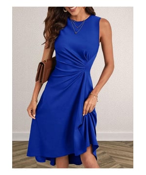 Asymmetrisches Hoch-Tief-Design  
Keine Dehnung  
Nicht gefüttert  
Materialzusammensetzung: 95% Polyester, 5% Spandex  
Pflegehinweise: Maschinenwäsche kalt, im Trockner bei niedriger Temperatur trocknen  
Importiert  
Produktmaße (Zoll) & Größenumrechnung:  
Größe S: US 4 Länge 44,1 Brust 31,5  
Größe M: US 6/8 Länge 44,5 Brust 33,1  
Größe L: US 10/12 Länge 44,9 Brust 35,4  
Größe XL: US 14 Länge 45,3 Brust 37,8  
Größe 2XL: US 16 Länge 45,7 Brust 40,2