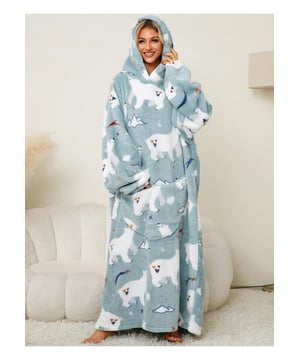 Product: Fluffy Gevoerde Lange Mouwen Hoodie Lounge Jurk  
Kenmerken: Met zakken  
Doorzichtigheid: Opaque  
Rekbaarheid: Licht rekbaar  
Materiaal samenstelling: 100% polyester  
Onderhoudsinstructies: Machinewas op koude stand. In de droger op lage temperatuur.  
Geïmporteerd  
Maat (Één maat): Borst  
160 cm Lengte  
139 cm  