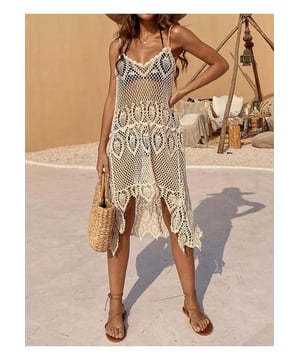Estilo básico  
Diseño de encaje transparente  
Material elástico  
Composición 100% acrílico  
Lavar a máquina en frío  
Secar en secadora a baja temperatura  
Importado  
Talla única: Largo del top 43.3 pulgadas, Contorno de busto 43.3 pulgadas