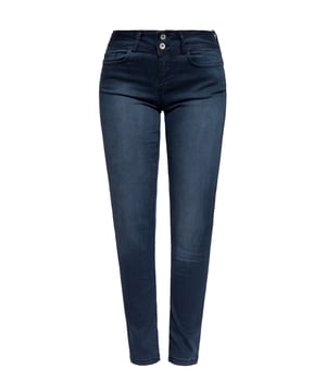 Die 5-Pocket-Jeans »Chloe« in der Limited-Edition von Amor Trust & Truth, betont in High Waist Slim-Fit, durch das gerade, schmal zulaufenden Bein sowie die leichte Waschung im Fokus der Gesäßpartie sowie der Oberschenkel betont gekonnt die femininen Vorzüge. Ein besonderer Akzent auf die Taille wird durch den doppelt geknöpften Bund gesetzt. Die hochwertige elegante Baumwollmischung zaubert eine weiche Bequemlichkeit und einen angenehmen Haut- und Tragekomfort, der eingearbeitete Anteil an Elastan optimiert gekonnt die Bewegungsfreiheit. Das Denim in "Ash-Blue" Optik verleiht einen klassischen Casual-Look.  AMOR, TRUST & TRUTH: Unser Label steht für tolle Qualität und feminine, legere Designs, die wie für Dich gemacht sind gemacht sind DESIGN: »Chloe« von Amor Trust & Truth! Überzeugt in der Limited-Edition in High Waist Slim-Fit durch das gerade, schmal zulaufenden Bein und einer dezenten "soft used" Optik im Fokus der Gesäßpartie und der Oberschenkel, welche durch das "Ash-Blue" Design besonders hervorsticht . PASSFORM: Der feminine Schnitt sowie der doppelt geknöpften Bund betonen gekonnt die weibliche Silhouette und macht sie so zur absoluten Bereicherung in deiner Jeans-Sammlung. MATERIAL: Die hochwertige elegante Baumwollmischung zaubert eine weiche Bequemlichkeit und einen angenehmen Haut- und Tragekomfort, ein dezenter Elastan-Anteil optimert die Bewegungsfreihet.KOMBINATIONSMÖGLICHKEIT: Kombiniere »Chloe« lässig, mit Sneakern für deinen Freizeit-Look oder variiere mit Pumps Blazer zu einem entspannten Business-Outfit.LIEFERUMFANG: Eine Lieferung enthält eine Damenhose von Amor, Trust & Truth in den Größen W: 34-44 mit Länge 30/32