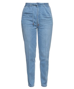 Im legeren Denim-Look überzeugt die bequeme Joggpants von Amor, Trust & Truth. Ihre ausgezeichnete Bequemlichkeit erhält die Hose durch ihren Comfort Fit und durch ihren elastischen Stoff aus Baumwolle mit Stretch-Anteil. Besonders leger wirkt sie durch die Crinkle-Effekten und Waschungen, die einen Used-Look hervorrufen. Des Weiteren verfügt der Jogger über seitliche Eingrifftaschen, eine Fake-Gesäßtasche und eine Logo-Prägung am Bund. Der Rundum-Dehnbund wurde mit klassischem Knopf-Reißverschluss und mit legerem Tunnelzug versehen, welche elegant und lässig zugleich wirken. Abgerundet wird der Look mittels Bund- und Bügelfalten und blauem Logo-Knopf sowie Ziernieten. Der vielseitige Kombipartner freut sich schon auf einen Platz in Deinem Kleiderschrank.  AMOR, TRUST & TRUTH: Gute Qualität und eine hochwertige Verarbeitung sind uns sehr wichtig! Darauf achten wir auch bei unseren femininen und legeren Designs DESIGN: Die Damen Joggerpants von Amor, Trust and Truth begeistert mit ihrem bequemen Comfort Fit und Denim-Look. Sie kann mit ihrem elastischen Bund mit Tunnelzug, Eingrifftaschen, einem Knopf- und Reißverschluss, Bund- und Bügelfalten sowie einer Logoprägung vorne überzeugen PASSFORM: Der angenehme High Waist Comfort Fit mit elastischem Bund sorgt für optimale PassformMATERIAL: Die Hose besteht aus einer wertigen Baumwoll-Elastan-Mischung und sorgt für Komfort KOMBINATIONSMÖGLICHKEIT: Ein richtiger Allrounder für Casual-Looks und Freizeit. Erweist sich stets als ein bequemer Begleiter