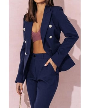 Full size lapel collar long sleeve blazer and pants set
  Plus size design
  Two
  piece set
  Buttoned blazer
  100% polyester material
  Machine wash cold tumble dry low
  Imported