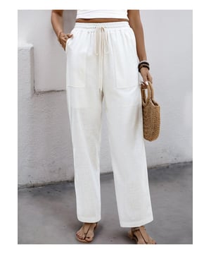 Product: Perfee Drawstring Wide Straight Pants
  Features: Trekkoord Gezakt
  Doorschijnend: Ondoorzichtig
  Materiaalsamenstelling: 70% viscose 30% katoen
  Wasvoorschriften: Machinewas koud. Droogtrommel laag.
  Geimporteerd
  Maat S: Bodemlengte 417 inch Taille 252 inch Taille Stretch Hoeveelheid 402 inch Heup 406 inch
  Maat M: Onderkant Lengte 433 inch Taille 268 inch Taille Stretch Hoeveelheid 417 inch Heup 409 inch
  Maat L: Onderkant Lengte 457 inch Taille 291 inch Taille Stretch Hoeveelheid 441 inch Heup 411 inch
  Maat XL:  Bodemlengte 48 inch taille 315 inch taille stretch hoeveelheid 465 inch heup 414 inch