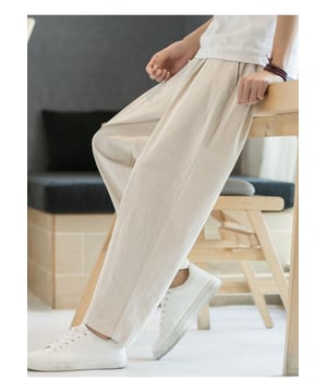 Basic style
  Pocketed
  Material composition: 75% cotton 25% flax
  Care instructions: Machine wash cold Tumble dry low
  Imported
  Product Measurements (by inches) & Size Conversion:
  M: Hip: 42.5 Bottom Length: 36.6
  L: Hip: 44.1 Bottom Length: 37
  XL: Hip: 45.7 Bottom Length: 37.4
  2XL: Hip: 47.2 Bottom Length: 37.8
  3XL: Hip: 48.8 Bottom Length: 38.2
  4XL: Hip: 50.4 Bottom Length: 38.6
  5XL: Hip: 52 Bottom Length: 39