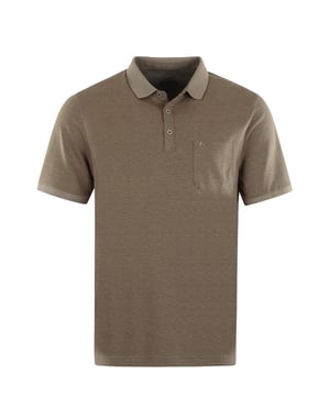 Unifarbenes Kurzarm-Shirt mit Flachstrickkragen, Knopfleiste und aufgesetzter Brusttasche. Trageangenehm und pflegeleicht.