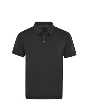 Unifarbenes Kurzarm-Shirt mit Flachstrickkragen, Knopfleiste und aufgesetzter Brusttasche. Trageangenehm und pflegeleicht.