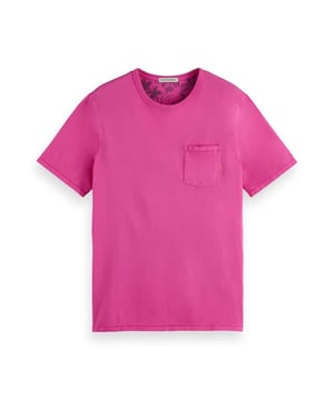 Eénkleurig T-shirt met korte mouwen, ronde halsuitsnede, opgestikte borstzak en logodetail in een comfortabele pasvorm.