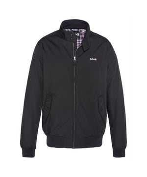 Die klassische Bomberjacke Cabl1220 für Herren von Schott ist mit einem durchgehenden Reißverschluss, zwei Seitentaschen mit Druckknöpfen und einer Innentasche ausgestattet. Der Stehkragen mit Knöpfen und die gerippten Abschlüsse verleihen der Jacke einen authentischen Look. Ärmel und Saum sind mit Rippbündchen versehen, die vor Wind schützen. Die Jacke hat einen taillierten Schnitt und eine Label-Stickerei auf der Brust.