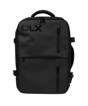 Material: Polyester. Capacity: 20L. Pockets: 3 Front Pockets, 1 Hidden Pocket, Zip, 2 Side Pockets. Compartments: 2 Main Compartments. Additional 15L Capacity When Expanded, Carry Handle, Integrated USB Charging Port, Laptop Pocket, Organiser Section, Sternum strap. Design: Text.