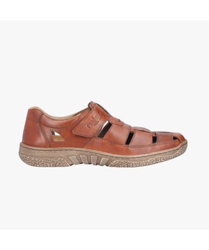 These casual men's shoes feature a leather upper, breathable textile lining, and an extra-wide fit with a round toe. Designed for comfort with a flat heel and touch fasten closure