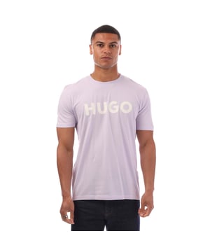 Mens Hugo Dulivio T- Shirt in purple.- Ribbed crewneck.- Short sleeves.- Printed logo on the left chest.- Trimmed with signature red piping inside the collar.- Regular fit.- 100% Cotton.- Ref: 50467556553