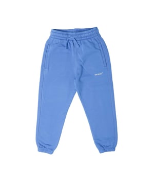 Juniors Off White Helvetica Diagonal Sweatpants in blue-white.- Elasticized waistband.- Side pockets.- Off-white white logo at front.- White diagonals at back.- Ribbed cuffs.- 100% Cotton.- Ref: OBCH0010024501