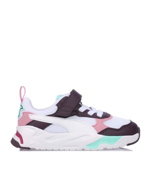 Juniors Puma Trinity AC+ Trainers in white.- Mesh upper with synthetic overlays.- Hook-and-loop closure.- IMEVA midsole.- Rubber outsole.- Ref: 39083916