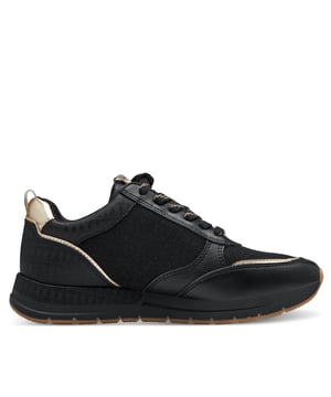 Stap in een opvallende stijl met deze opvallende sneakers van Tamaris. Deze modieuze sneakers zijn ontworpen met een strakke combinatie van textiel en synthetische materialen en hebben zowel een vetersluiting als een ritssluiting aan de zijkant voor extra gemak en een stoere look. De verhoogde zool van 50 mm zorgt voor een subtiele hoogte zonder in te leveren op comfort, terwijl de zachte binnenvoering je voeten de hele dag blij houdt. Of je nu een casual look creëert of flair toevoegt aan je dagelijkse outfit, deze sneakers zijn je nieuwe favoriet. Bovenmateriaal: Textiel en synthetische mix Voering: Textiel en synthetische mix voor ademend vermogen Binnenzool: Gevoerd textiel voor comfort Buitenzool: Duurzaam synthetisch materiaal met grip Platformhoogte: 50 mm Schachthoogte: 7,0 cm Schoentype: Dames vetersneaker met rits aan de zijkant Functie: Comfortabele pasvorm