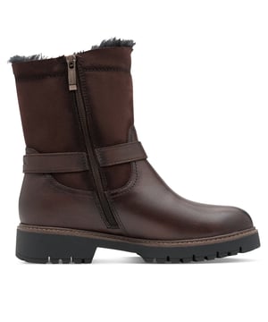 Stoer en comfortabel komen samen in deze leren winter enkellaarsjes van Tamaris. Met een stijlvolle gesp, een rits aan de zijkant, een zachte Touc-It binnenzool en een voering van bont zijn ze perfect voor de winter, comfortabel en stoer. Belangrijkste kenmerken: Bovenwerkmix van leer, textiel en synthetisch materiaal Stijlvolle gesp met ritssluiting aan de zijkant Warme voering van bont Touch-It voetbed past zich aan je voet aan Hak van 40 mm voor een comfortabele lift Duurzame synthetische buitenzool Ideaal voor winter- en casual looks