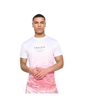 100% Polyester. Fabric: Soft Touch. Design: Printed, Ripple, Rubberised Logo, Sublimated, Text, Water. Neckline: Crew Neck. Sleeve-Type: Short-Sleeved. Fit: Regular. S: 37 in. M: 40 in. L: 43 in. XL: 46 in. XXL: 49 in.