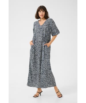 A-shape,Midi lengte,Korte mouwen  Wassen op 30°, niet bleken, niet in de droger drogen, Druipnat ophangen in de schaduw, warm strijken max. 150° C, Droogreiniging  100% Katoen
